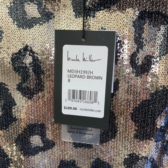 Nicole Miller Lizzie Sequin Sheath Midi Dress. Leopard Brown. Size 8. NWT! - Picture 11 of 11